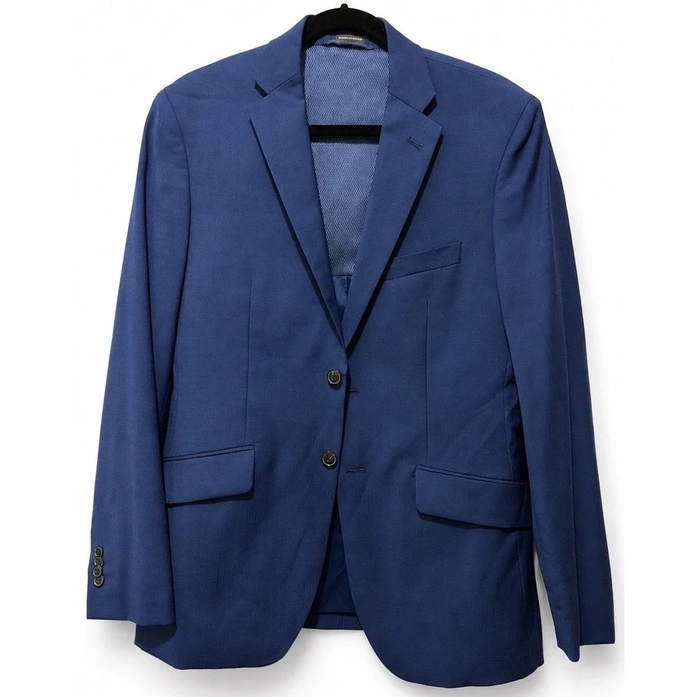 Joseph Abboud Men’s 37R Blue Wool Stretch Two Button Blazer Sport Coat